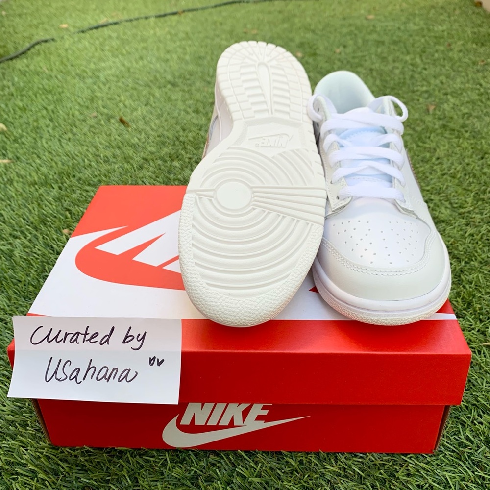 Nike Dunk low GS white rose gold shoes (big kids) - Picture 3 of 4